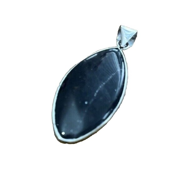 Jewelry - Marquise Cut Black Amethyst Silver  Pendant